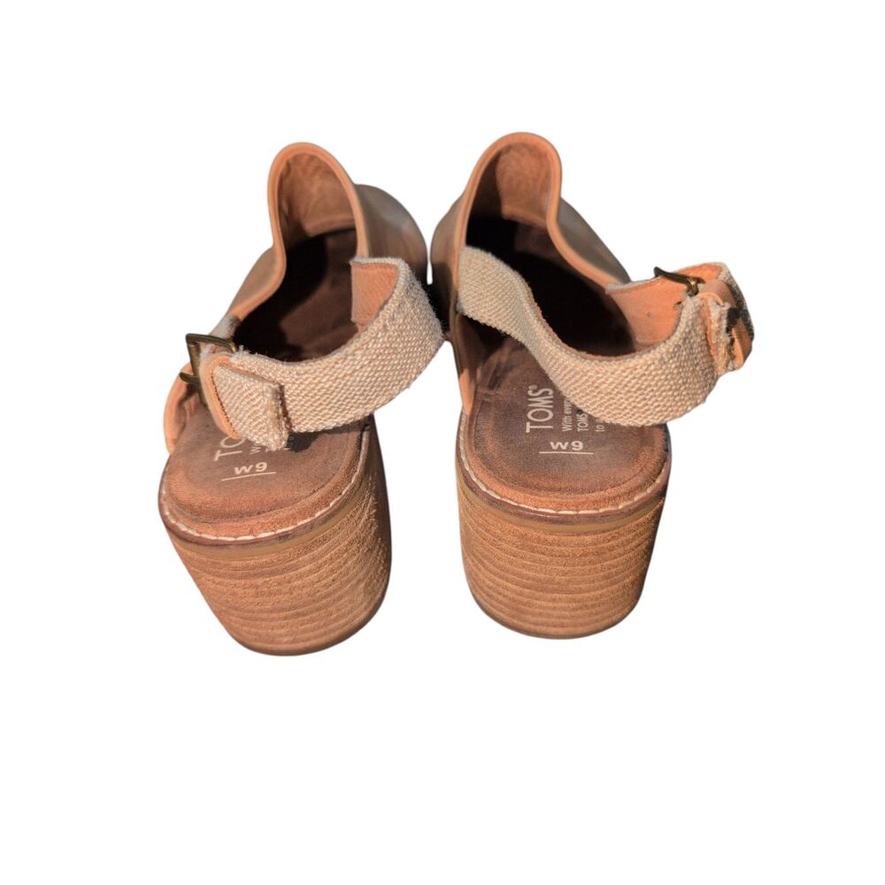 TOMS Tan Leather Clogs with Buckle – Size 9 - Picture 2 of 4